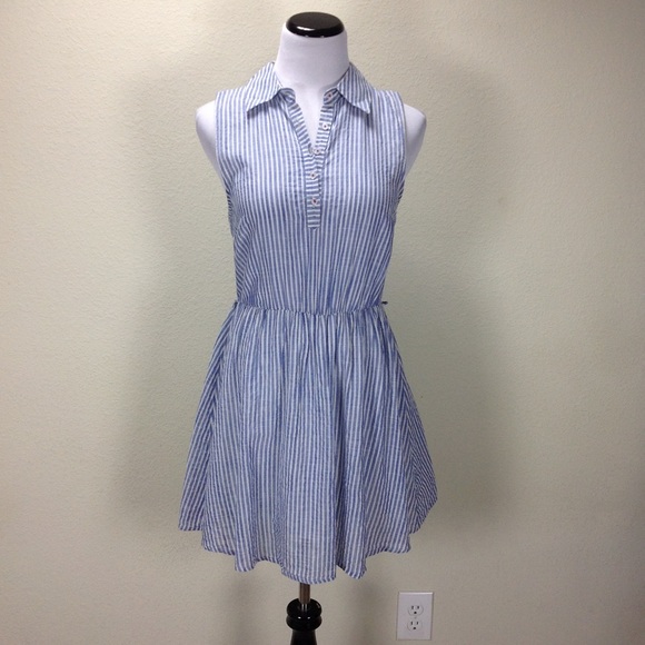 Love Tree Dresses & Skirts - Love Tree Blue & White Striped Sleeveless Dress